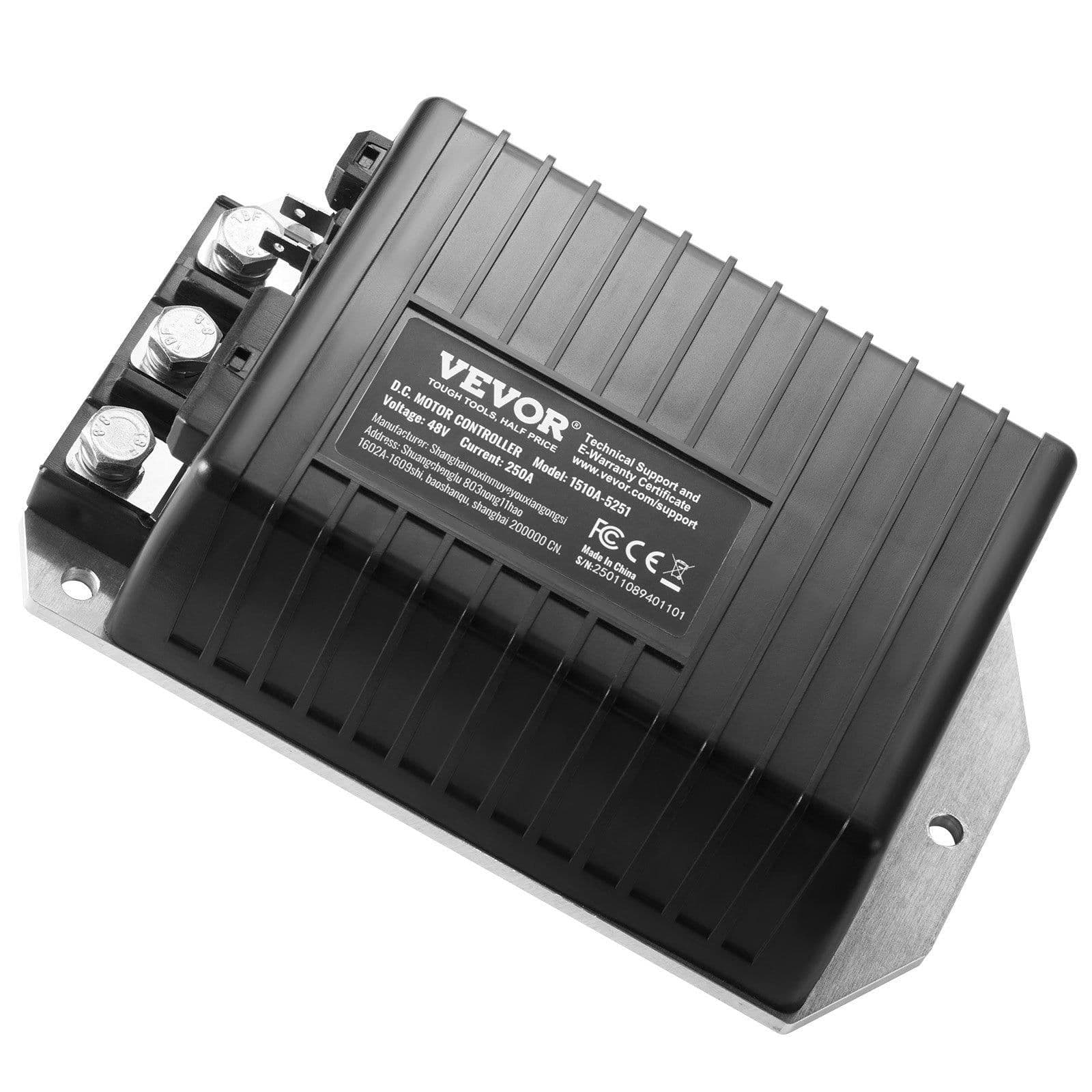 image-VEVOR Golf Cart Speed Controller, 48V & 250A, DC Motor Controller Replacement for 2000-2008 Club Car Golf Carts, IP65 Rated Protection, Aluminum Alloy & ABS Housing, Compatible with 1510A-5251 Models