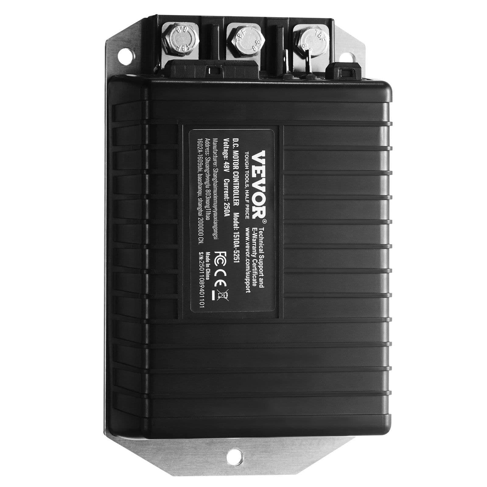 image-VEVOR Golf Cart Speed Controller, 48V & 250A, DC Motor Controller Replacement for 2000-2008 Club Car Golf Carts, IP65 Rated Protection, Aluminum Alloy & ABS Housing, Compatible with 1510A-5251 Models