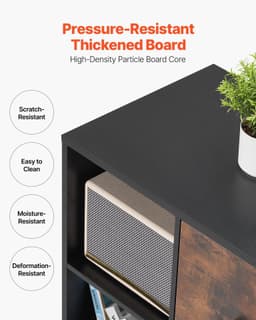 image-VEVOR 2 Drawer Wooden File Cabinet, Mobile Filing Cabinet with Open Shelves, Lateral Rolling File Storage with Lockable Wheels, Modern Free Standing Printer Stand for Home, Office, School, Black