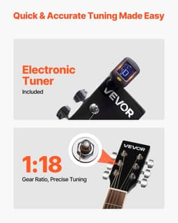 image-VEVOR Cutway Acoustic Guitar, 41 in, 6-String Black Solid Spruce Top Guitar, Beginner Bundle with Gig Bag, Tuner, Strap, Strings, Picks, Capo, Rosewood Fingerboard, for Adult Fingerstyle Solo Jazz