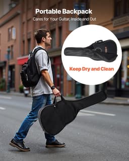 image-VEVOR Cutway Acoustic Guitar, 41 in, 6-String Black Solid Spruce Top Guitar, Beginner Bundle with Gig Bag, Tuner, Strap, Strings, Picks, Capo, Rosewood Fingerboard, for Adult Fingerstyle Solo Jazz