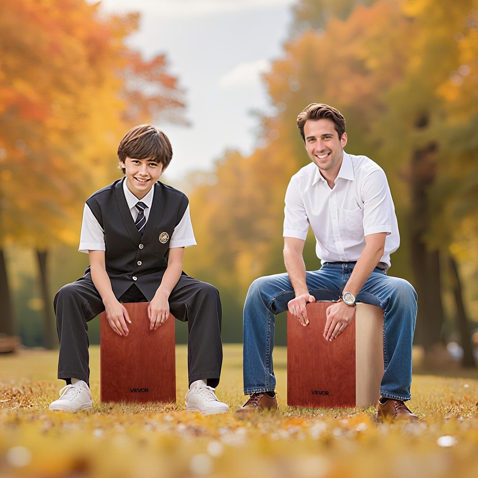 image-VEVOR Cajon Box Drum Birch Wood Percussion Instrument Guitar Strings with Travel Bag