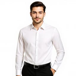 image-VEVOR Men's Button Up Shirt, Mens Long Sleeve Wrinkle-free Button Down Dress Shirts, Slim Fit Soft Stretch Fabric for Business Casual or Formal, Work, Wedding, Dinner, White
