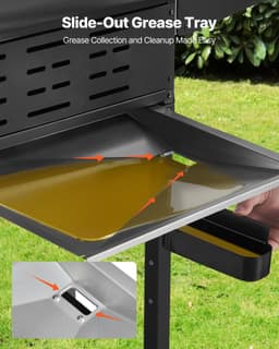 image-VEVOR Gas Grill, 3 Burner Propane Gas Grill with Spacious 338 SQ.In Grilling Area, Carbon Steel Enamel Grates, Outdoor 36,000 BTU Patio Garden BBQ Grills with Foldable Side Shelves, Carbon Steel
