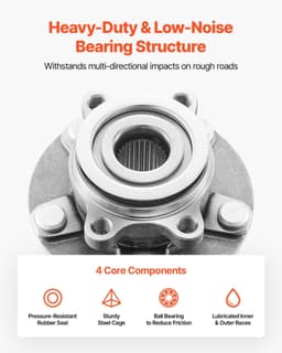 image-VEVOR 2PCS Front Wheel Bearing & Hub Assembly Fit for 2014-2015 Nissan Rogue Select S Sport Utility 2013 Advance 2012 Sentra SE-R Spec V Sedan 4-Door 2.5L OEM 513298, Wheel Bearing Hub Assembly Set