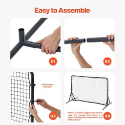 image-VEVOR Soccer Rebound Trainer, 6x4FT Iron Soccer Training Equipment, Sports Football Rebounder Wall, Double-Sided Rebounding Net, Easy Assembly, Perfect for Backyard Practicing, Solo Training, Passing