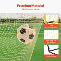 image-VEVOR Soccer Rebounder, Portable Soccer Trainer, 7x7FT Iron & Polyester Soccer Practice Equipment, Sports Football Rebounder Wall with Portable Bag, Perfect for Team Solo Training, Passing, Volley