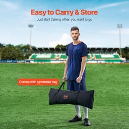 image-VEVOR Soccer Rebounder, Portable Soccer Trainer, 7x7FT Iron & Polyester Soccer Practice Equipment, Sports Football Rebounder Wall with Portable Bag, Perfect for Team Solo Training, Passing, Volley