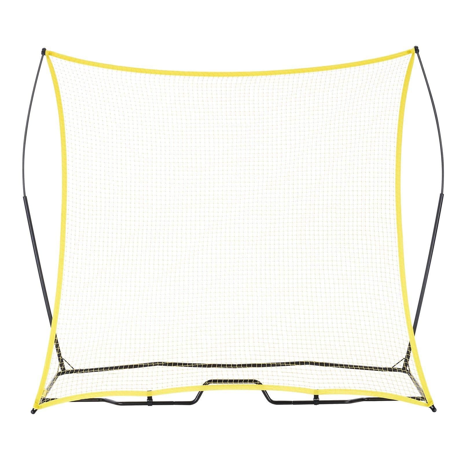 image-VEVOR Soccer Rebounder, Portable Soccer Trainer, 7x7FT Iron & Polyester Soccer Practice Equipment, Sports Football Rebounder Wall with Portable Bag, Perfect for Team Solo Training, Passing, Volley