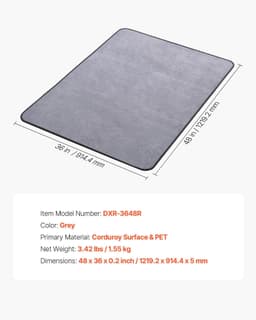image-VEVOR Chair Mat, 36 x 48-inch Office Chair Mat for Hard Floors, Floor Protector for Rolling Chairs, Corduroy Surface, Non-Slip & Easy to Clean, Smooth Glide Under Desk Rug for Home Office (Grey)