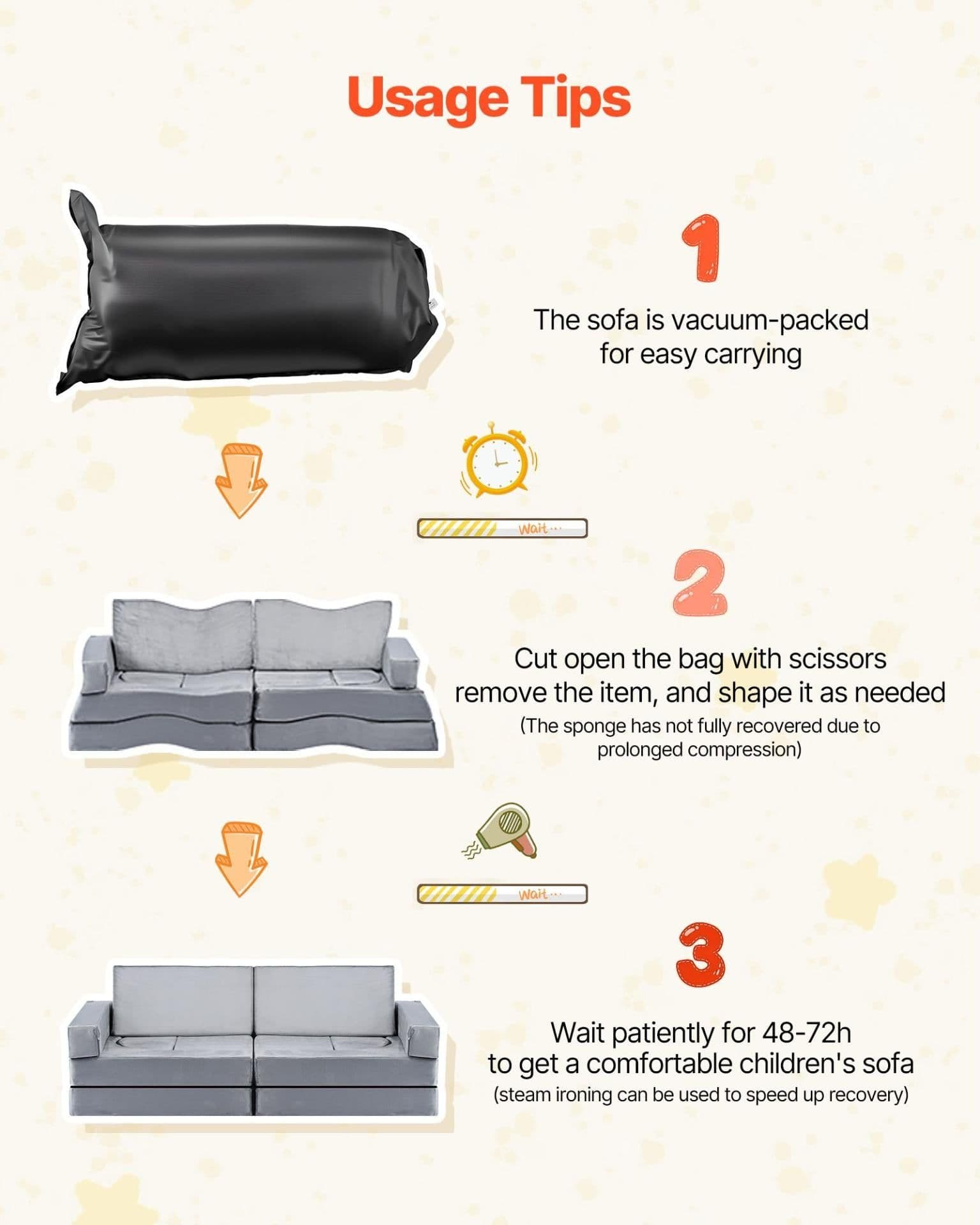 image-VEVOR Modular Kids Play Couch, Sectional Toddler Sofa with Armrests, 28D Sponge & Short Pile, Convertible Kids Modular Couch DIY Creative Combination for Playroom, Bedroom, Living Room, 14 Pcs, Gray