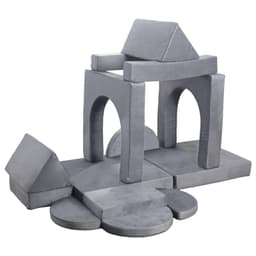 image-VEVOR Modular Kids Play Couch, Sectional Toddler Sofa with Armrests, 28D Sponge & Short Pile, Convertible Kids Modular Couch DIY Creative Combination for Playroom, Bedroom, Living Room, 14 Pcs, Gray