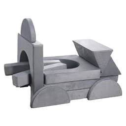 image-VEVOR Modular Kids Play Couch, Sectional Toddler Sofa with Armrests, 28D Sponge & Short Pile, Convertible Kids Modular Couch DIY Creative Combination for Playroom, Bedroom, Living Room, 14 Pcs, Gray