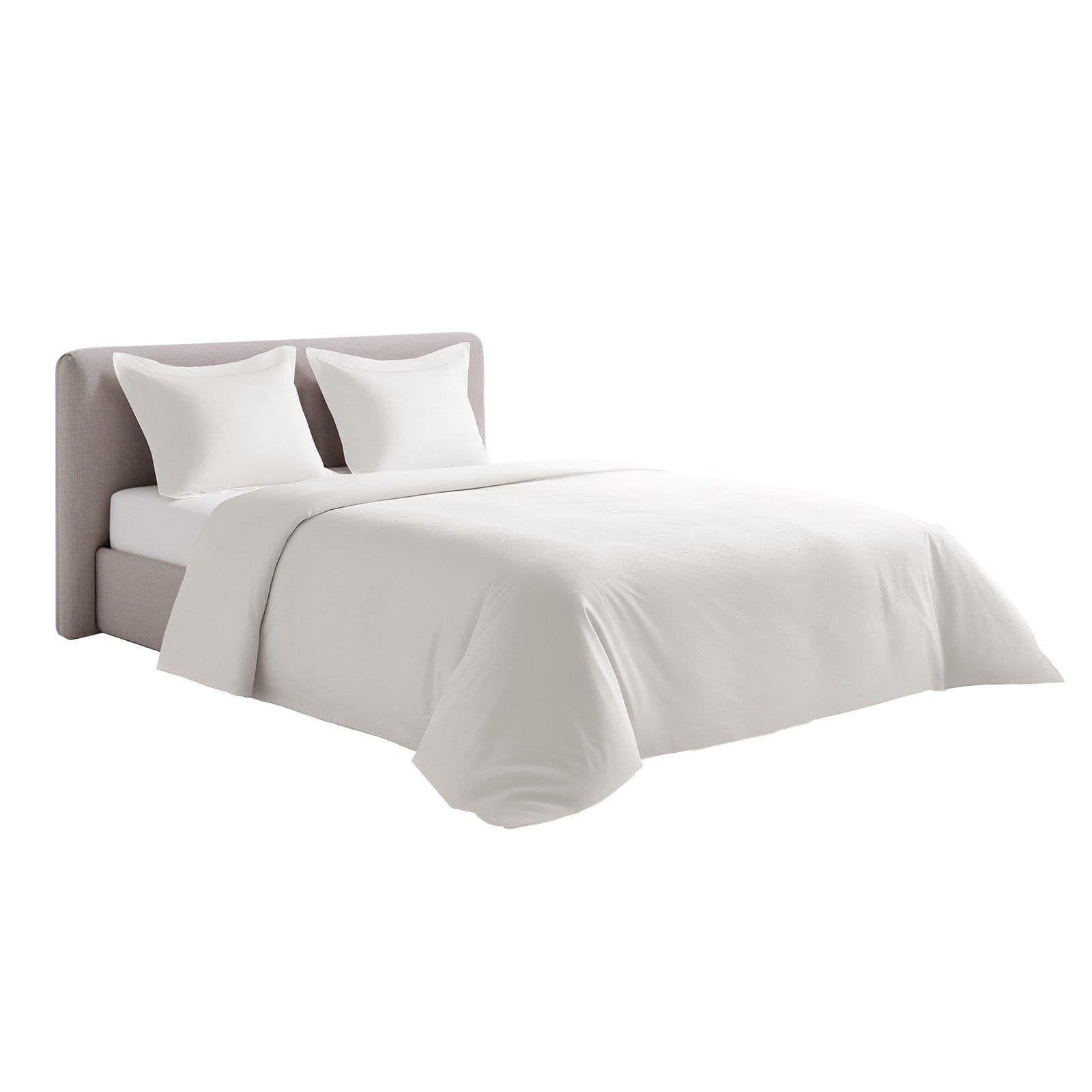 image-VEVOR Queen Duvet Cover Set, 100% Cotton, 3 Pieces Bedding Set Queen Size with 1 Duvet Cover 90 x 90 in and 2 Pillow Shams 20 x 26 in, Soft Breathable, Double Zipper Closure, for Home Bedding, White