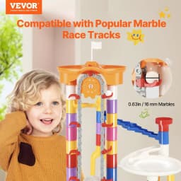image-VEVOR Marble Run Set, 230 PCS with Motorized Elevator, with 15 Plastic Marbles, Marble Maze Building Block Brain Game, Educational Learning Race Track STEM Toys, for Kids, Boys, Girls Ages 3 + Years