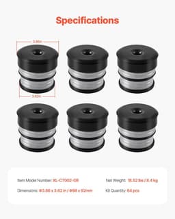 image-VEVOR Body Mount Bushing Kit, Compatible with 2008-2016 F250 F350 Super Duty, 64 PCS Silicone Body Mount Kit, Quick Replacement, Durable Components for Improving Bumpy Driving Performance, Gray