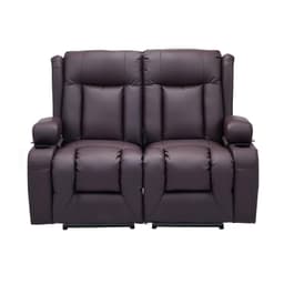 image-VEVOR Loveseat Recliner Sofa, Power Reclining Couch with Heating & Massage and Timer, PU Leather Electric Recliner Sofa with USB Ports, Cup Holders and Side Bags, Dual Loveseat Chair for Living Room