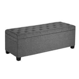 image-VEVOR Storage Ottoman Bench, Button-Tufted End of Bed Bench with Side Bags, Flip-up Upholstered Storage Chest with Metal Frame, Linen Bed Ottoman for Living Room, Bedroom, Entryway, Office, Grey
