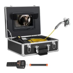 image-VEVOR Sewer Camera with 512Hz Locator, 98 ft/30 m, 9" Drain Inspection Camera with Self-Leveling, 36X Zoom, Plumbing Camera with Lights-12 LED, 32GB Card, IP68 Waterproof Snake Camera for Duct Pipe