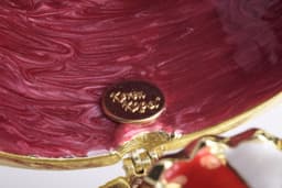 image-Red Faberge Egg with Horse Carousel Surprise Inside