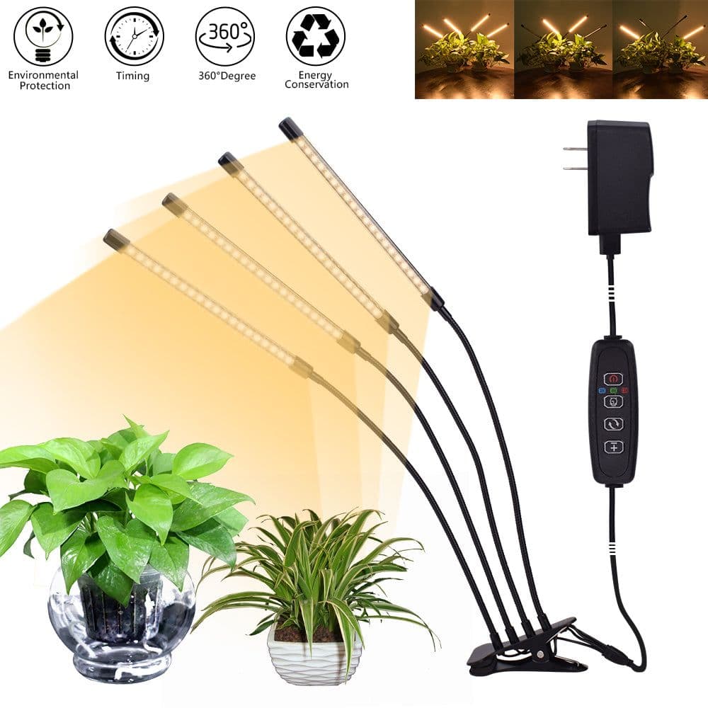image-Warm White 3000K 80LED 5V Four-tube Flat Clip Plant Light