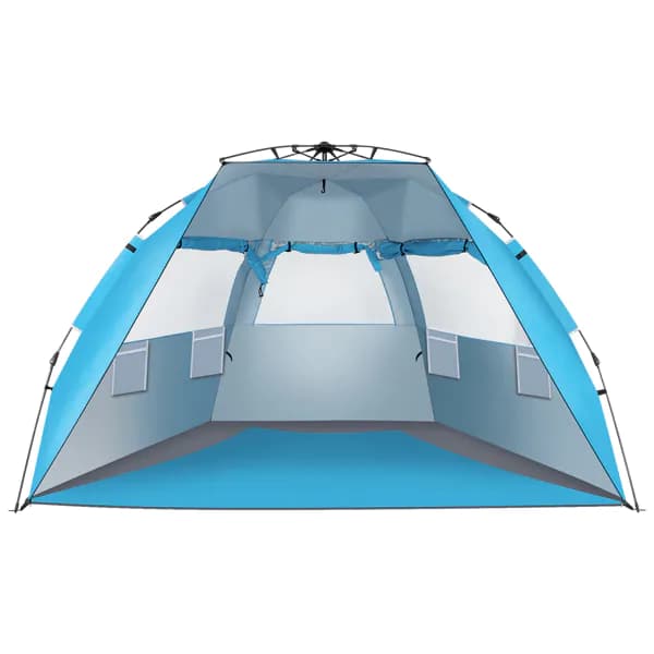 image-Outdoor Camping Fiberglass Pole Oxford Cloth Beach Tent
