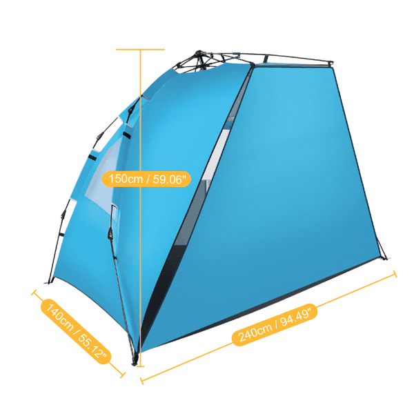 image-Outdoor Camping Fiberglass Pole Oxford Cloth Beach Tent