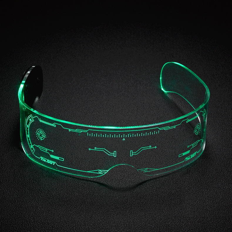 image-7 Color Decorative Cyberpunk LED Goggles LED Luminous Glasses