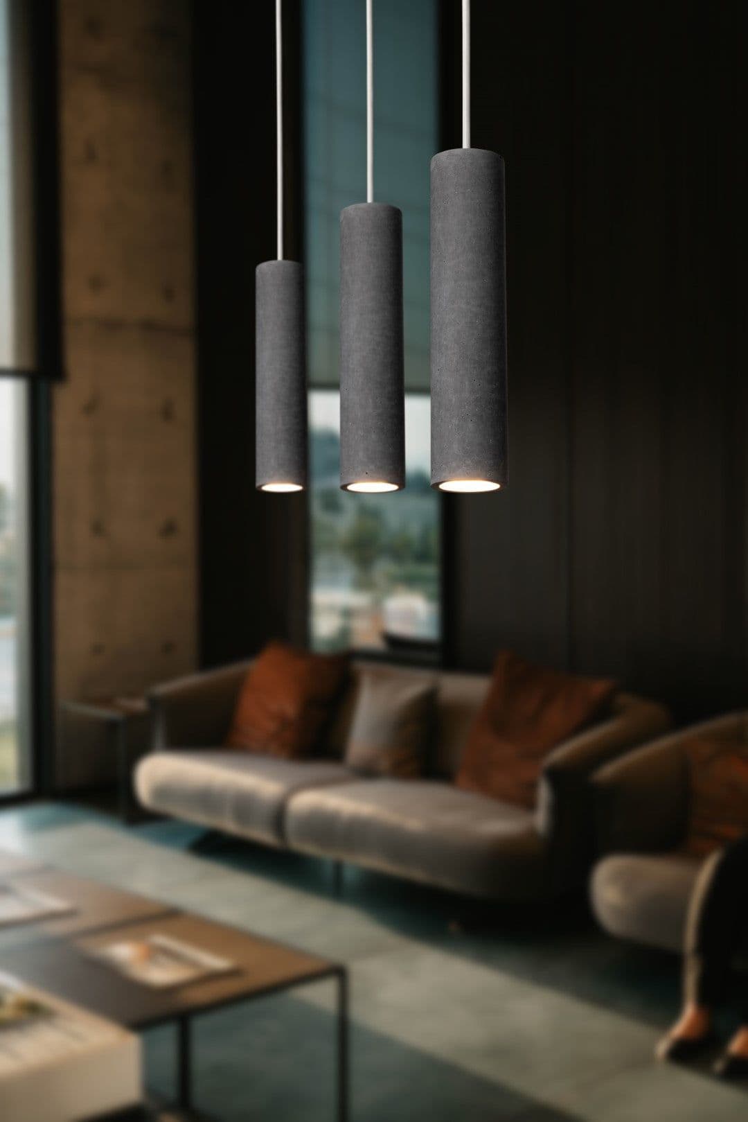 image-GRAY Concrete Pendant Light W+W