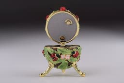 image-Green Music Playing Faberge Egg with Ladybird Beetles Ladybugs