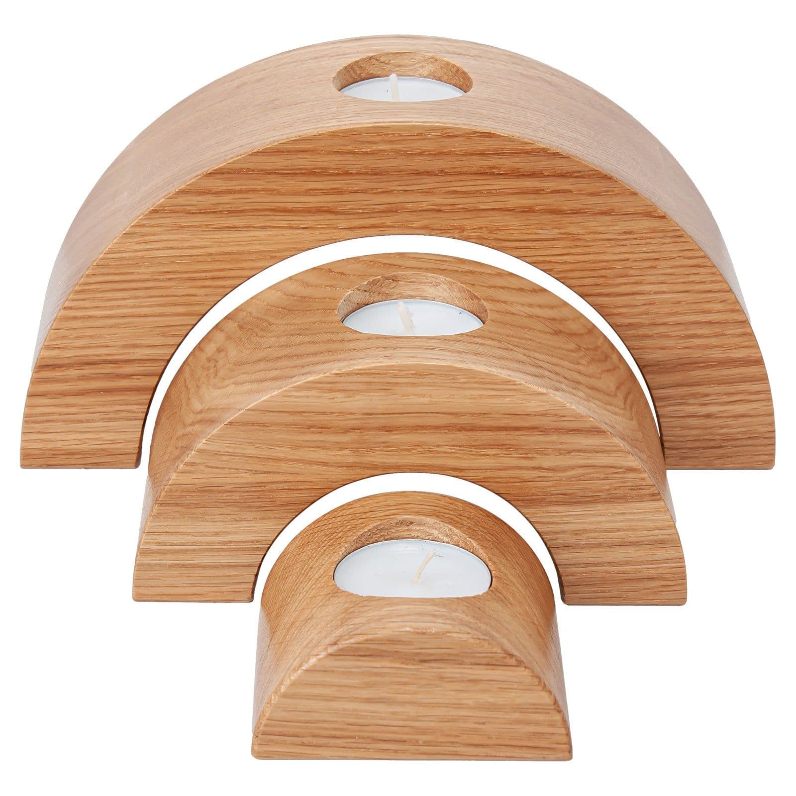 image-Wooden Candlesticks Semicircular Oiled Oak