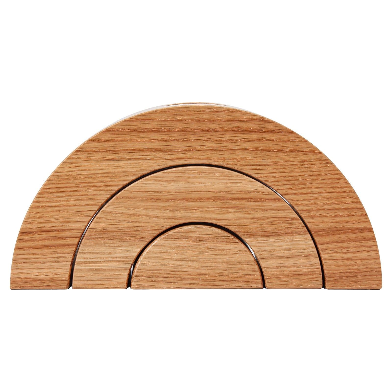 image-Wooden Candlesticks Semicircular Oiled Oak