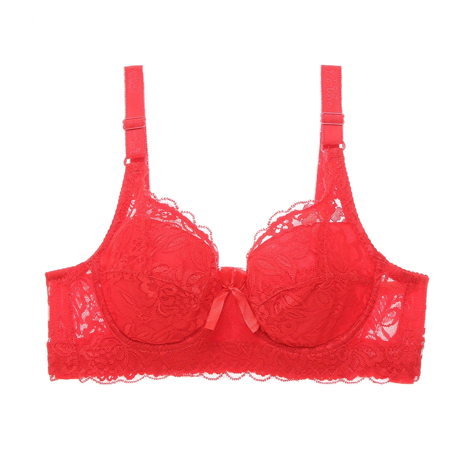 image-Women's Lace Bra - Underwired Push-Up 3/4 Cup Black
