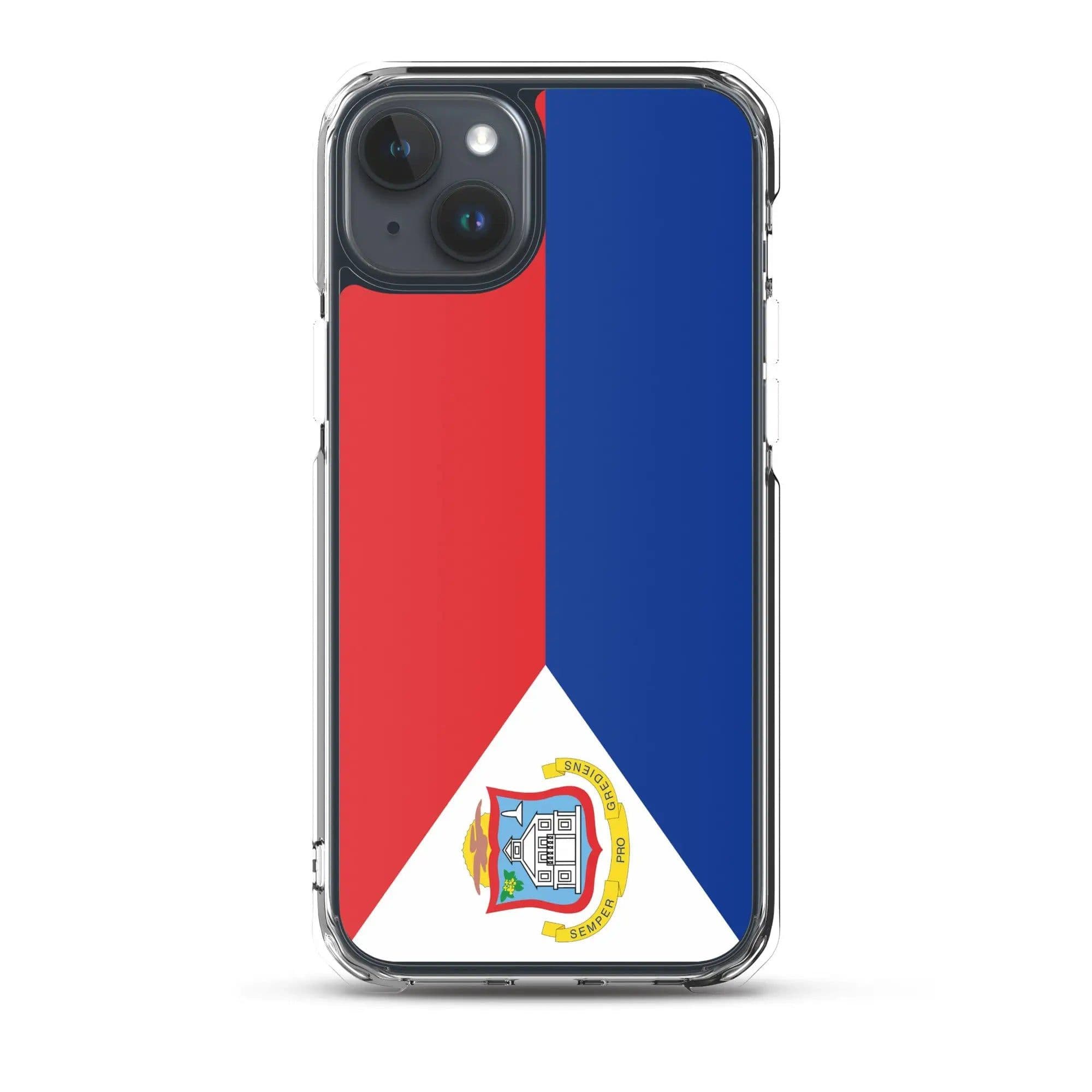 image-Coque iPhone Drapeau de Saint-Martin – Étui Souple – Résistant et Anti