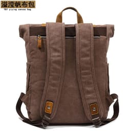 image-Cross-border sources of new canvas backpack men's retro shoulder computer bag student school bag outdoor wear-resistant travel bag