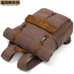 image-Cross-border sources of new canvas backpack men's retro shoulder computer bag student school bag outdoor wear-resistant travel bag