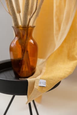 image-Canary Yellow linen curtain with pleating tape