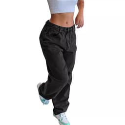 image-Casual Retro Loose Denim Trousers Women