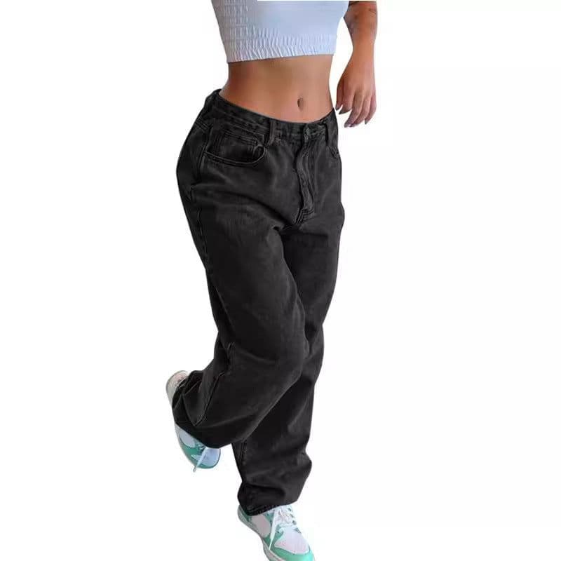 image-Casual Retro Loose Denim Trousers Women