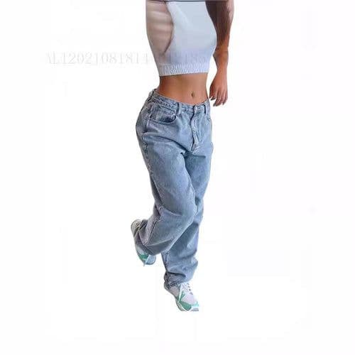image-Casual Retro Loose Denim Trousers Women