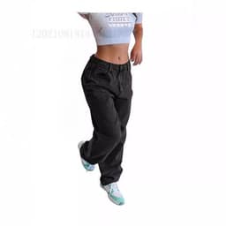 image-Casual Retro Loose Denim Trousers Women