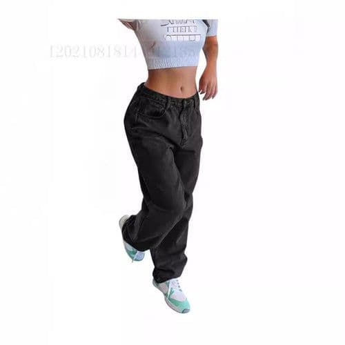 image-Casual Retro Loose Denim Trousers Women