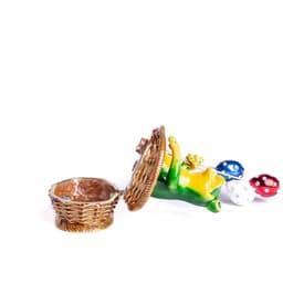 image-Frog Sitting in a Basket Holding Balloons