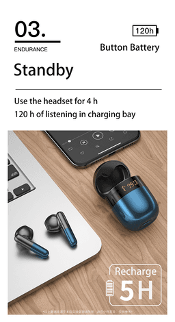 image-Comfortable Wear HIFI Stereo Sport Bluetooth TWS Wireless Headsets