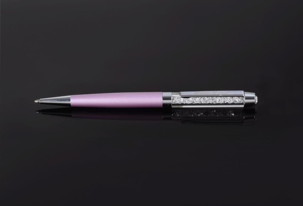 image-Purple Pen with Swarovski Crystals