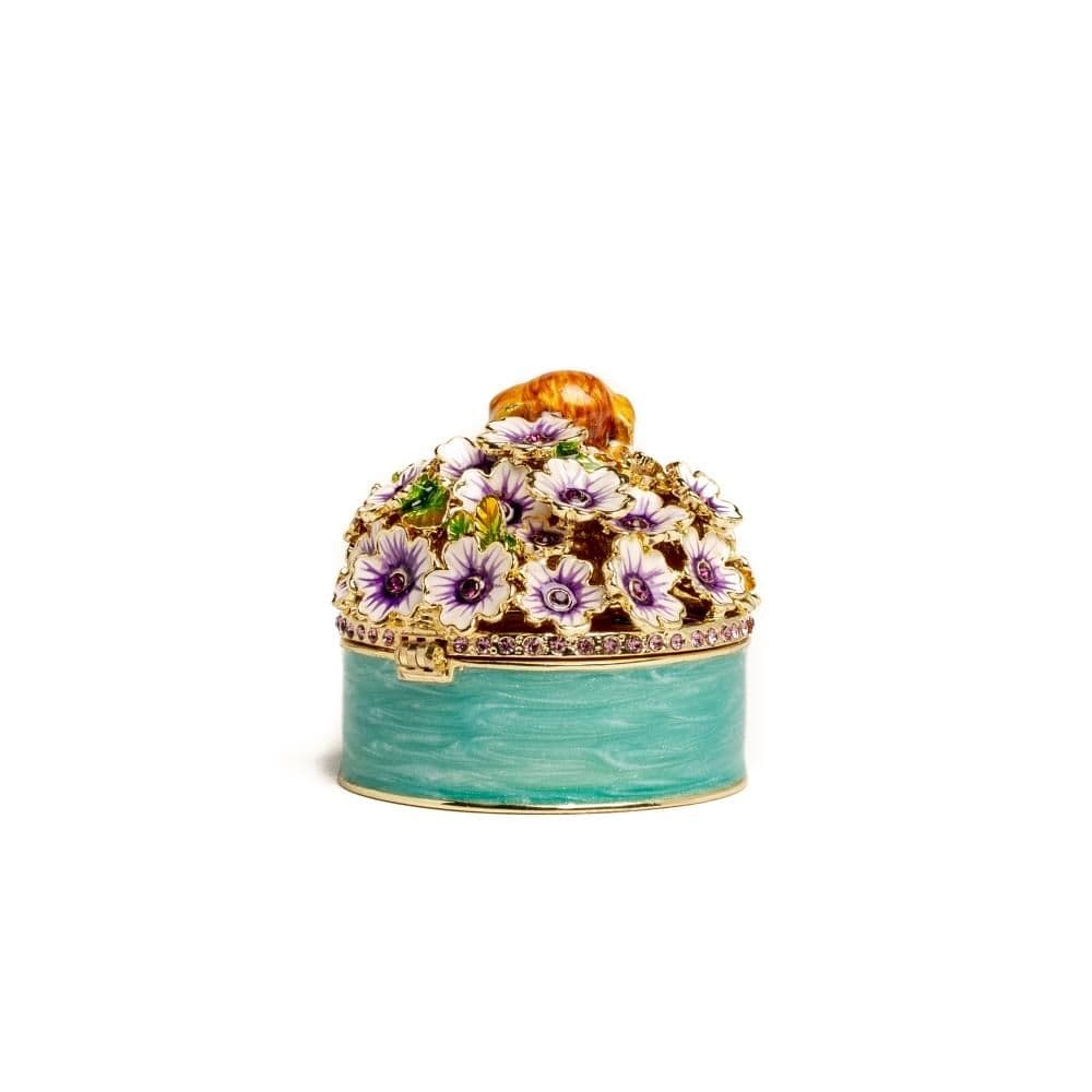 image-Cute Puppies and Flowers Trinket Box