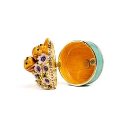 image-Cute Puppies and Flowers Trinket Box