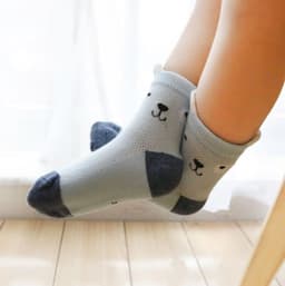 image-Children's Socks Pack of 5 Colors Breathable Summer Cotton Socks for Boys and Girls