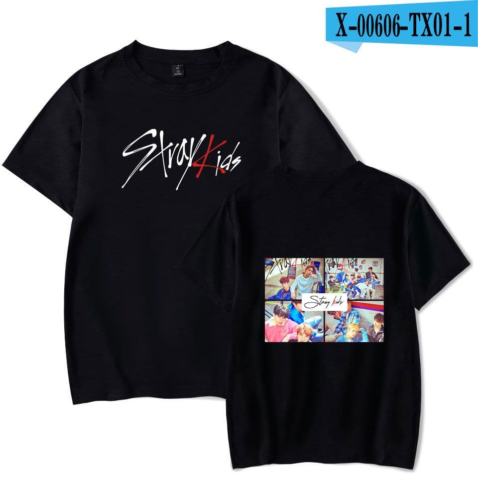 image-Stray Kids Korean Version Unisex Short Sleeve T Shirt Pink Factory Direct