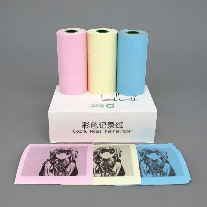 image-Ai Li Xiong thermal paper color stickers can be pasted paper merchant super milk tea pattern label sticker photo printing paper